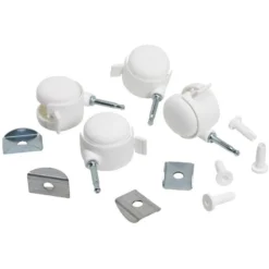 Jeu De 4 Roulettes à Frein Blanc De Sauthon Baby's Sweet Home