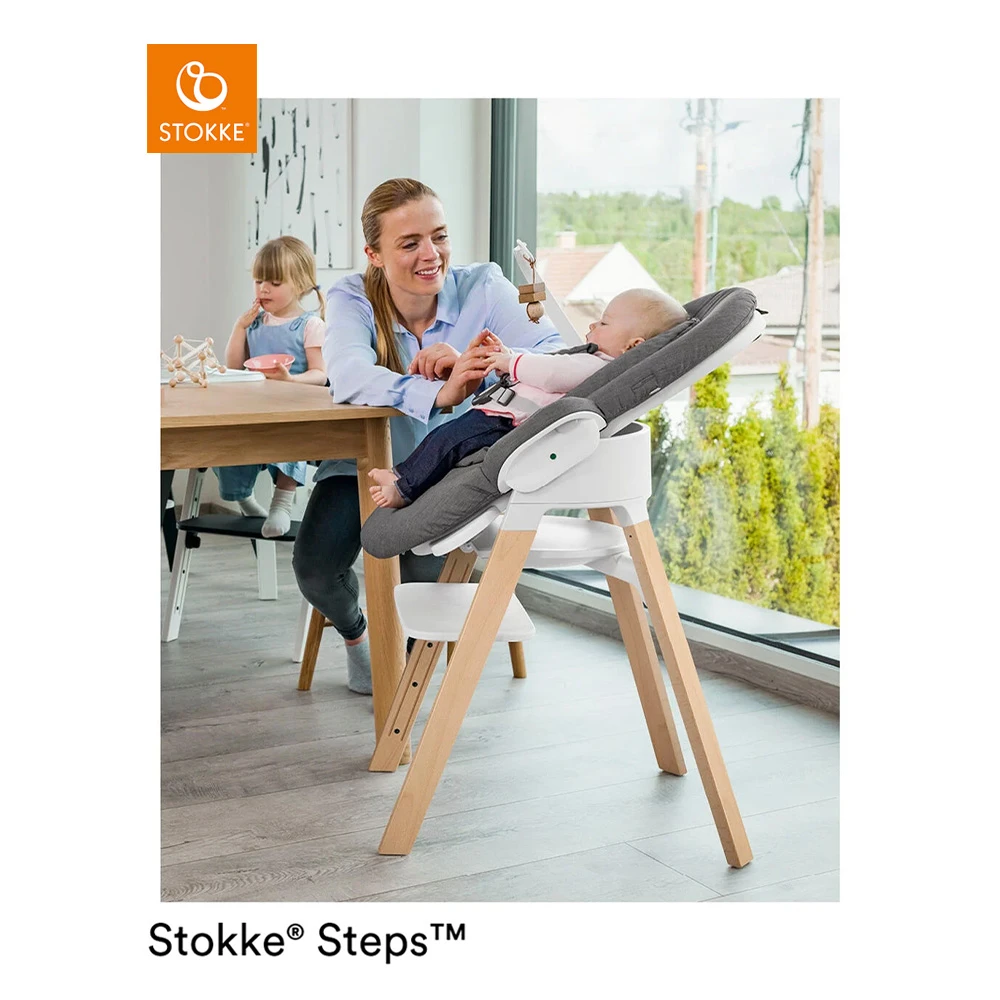 Chaise Steps™ Blanc / Naturel De Stokke® 2 Chaise Steps™ Blanc / Naturel De Stokke® – Image 2