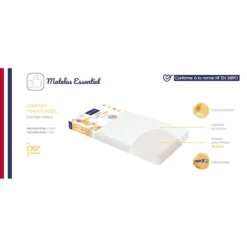 Matelas Essentiel 60x120 Blanc 60 X 120 Cm De Candide -CYBEX || Beaba || Stokke Soldes Boutique 01011420 6