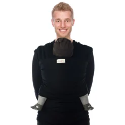 Écharpe De Portage Tricot-Slen Organic Extensible Bio Black 540 Cm De Babylonia