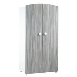 Hugo Armoire 2 Portes Gris / Blanc De Sauthon Baby's Sweet Home