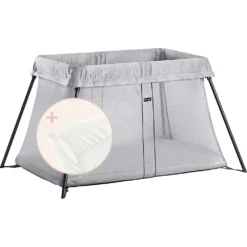 Lit De Voyage Light + Drap Housse Argent De BabyBjörn
