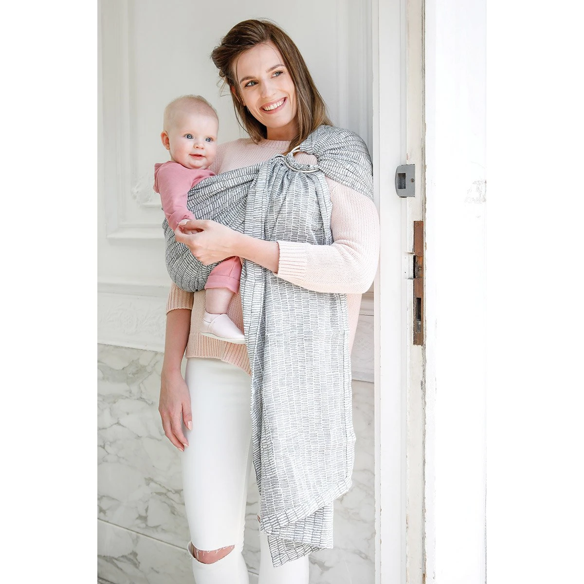 Écharpe De Portage Anneaux BB-Sling Ornate Blue De Babylonia 2 Écharpe De Portage Anneaux BB-Sling Ornate Blue De Babylonia – Image 2