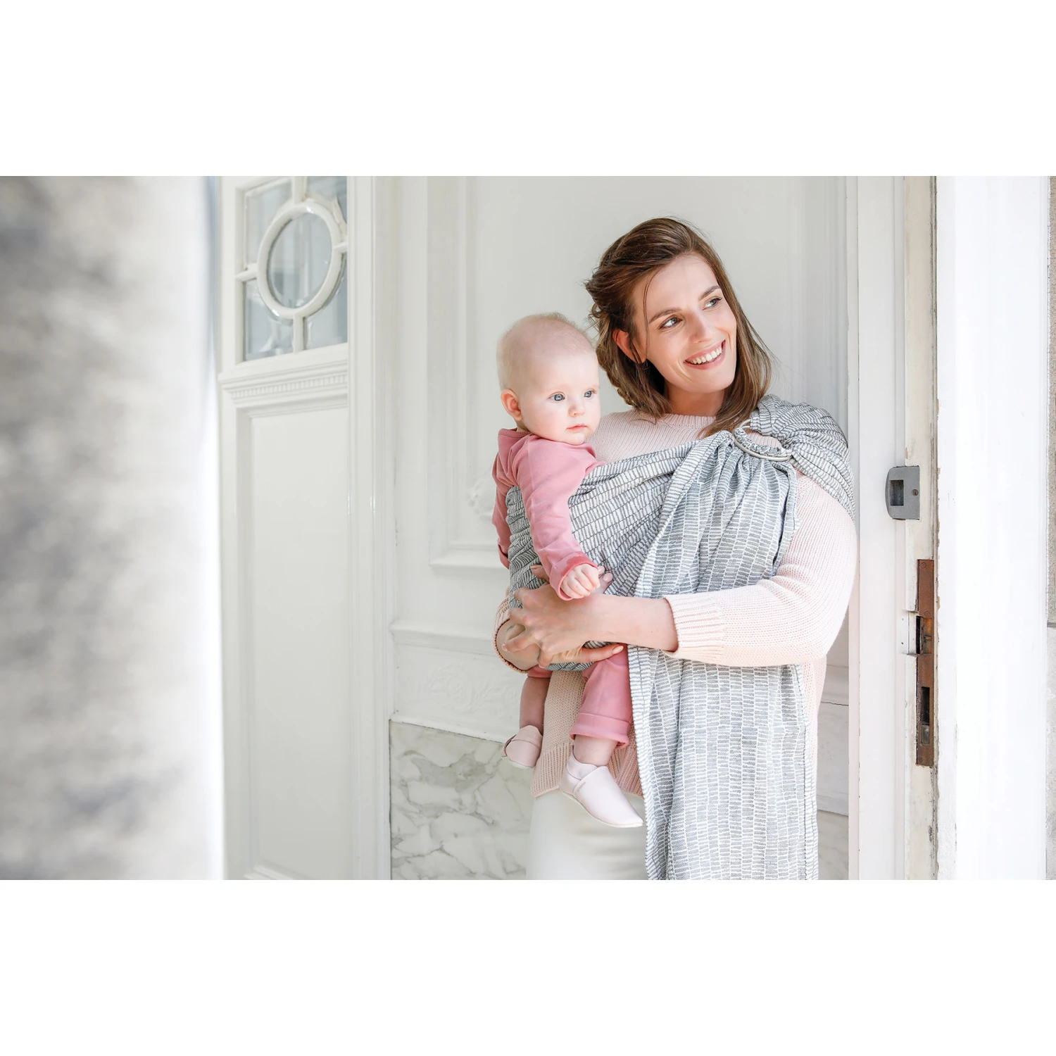 Écharpe De Portage Anneaux BB-Sling Ornate Blue De Babylonia 3 Écharpe De Portage Anneaux BB-Sling Ornate Blue De Babylonia – Image 3