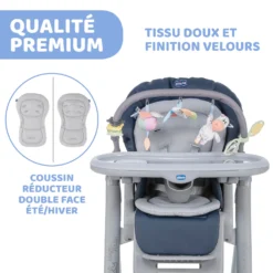Chaise Haute Polly Magic Relax 4 Roues India Ink De Chicco -CYBEX || Beaba || Stokke Soldes Boutique 01107880 6
