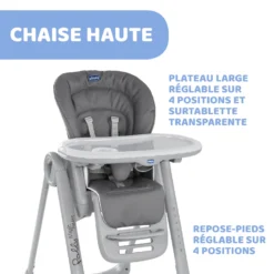 Chaise Haute Polly Magic Relax 4 Roues Graphite De Chicco -CYBEX || Beaba || Stokke Soldes Boutique 01107881 3