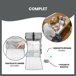 Sac à Dos à Langer Le Sancy Smokey De Babymoov -CYBEX || Beaba || Stokke Soldes Boutique 01109376 5