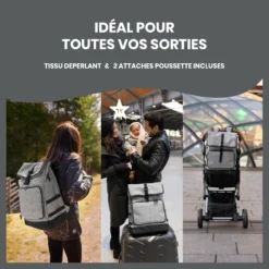 Sac à Dos à Langer Le Sancy Smokey De Babymoov -CYBEX || Beaba || Stokke Soldes Boutique 01109376 6