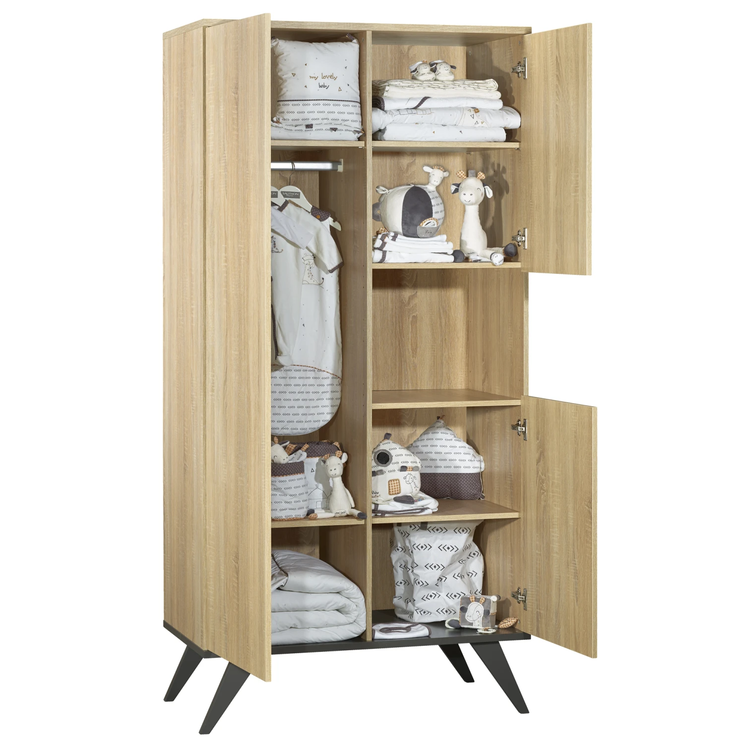 New York Armoire 3 Portes De Sauthon Baby's Sweet Home 2 New York Armoire 3 Portes De Sauthon Baby's Sweet Home – Image 2