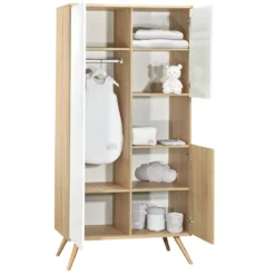 Seventies Armoire 3 Portes Chêne Doré De Sauthon Baby's Sweet Home -CYBEX || Beaba || Stokke Soldes Boutique 01124321 3