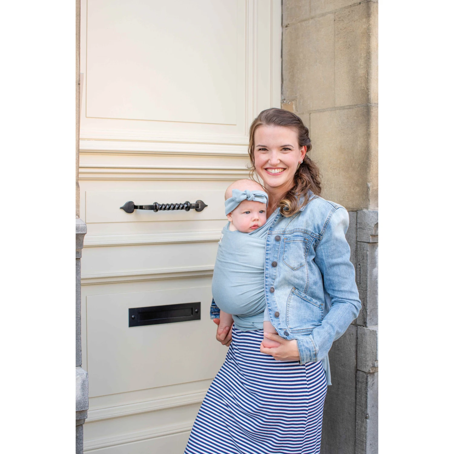 Echarpe De Portage Tricot-slen Bamboo Blue Fog De Babylonia 2 Echarpe De Portage Tricot-slen Bamboo Blue Fog De Babylonia – Image 2