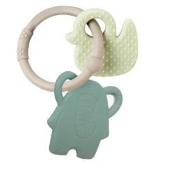 Anneau De Dentition Silicone Gris Elephant Et Canard De Nattou
