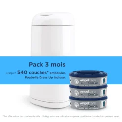 Starter Pack Poubelle à Couches Dress Up + 3 Recharges Blanc De Angelcare -CYBEX || Beaba || Stokke Soldes Boutique 01139994 4