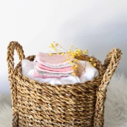 Lot De 6 Lingettes Lavable En Mousseline Blanc/rose 10 X 10 Cm De Trois Kilos Sept -CYBEX || Beaba || Stokke Soldes Boutique 01146206 3