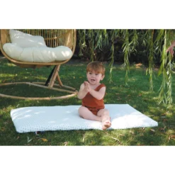 Matelas Bébé De Voyage Ocean Friendly Blanc/Bleu 60 X 120 Cm De Candide -CYBEX || Beaba || Stokke Soldes Boutique 01150395 10