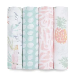Lot De 4 Maxi-Langes Mousseline Tropicalia De Aden + Anais Essentials