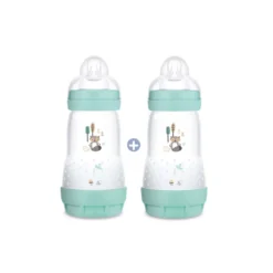 Lot De 2 Biberons Easy Start Anti-colique Débit 2 Aqua 260 Ml De Mam