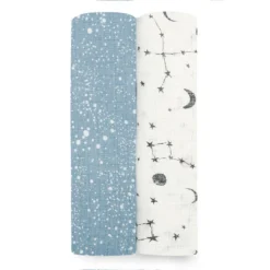 Lot De 2 Maxi-Langes Mousseline Cosmic Galaxy De Aden + Anais Essentials