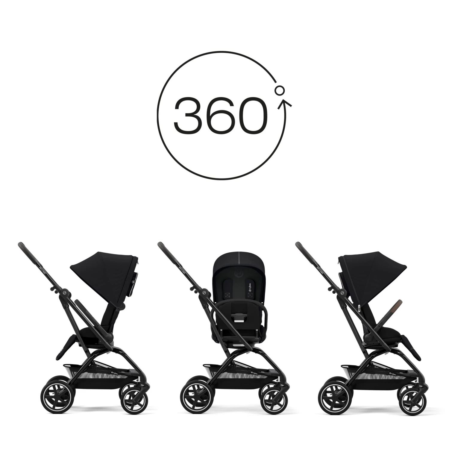 Poussette Eezy S Twist+ 2 Black Moon/Black De CYBEX 3 Poussette Eezy S Twist+ 2 Black Moon/Black De CYBEX – Image 3