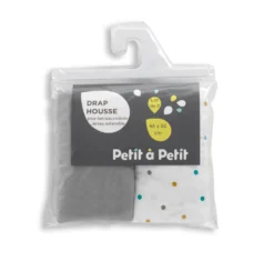 Lot De 2 Draps Housses Cododo Gris/Pois 46 X 85 Cm De Petit à Petit