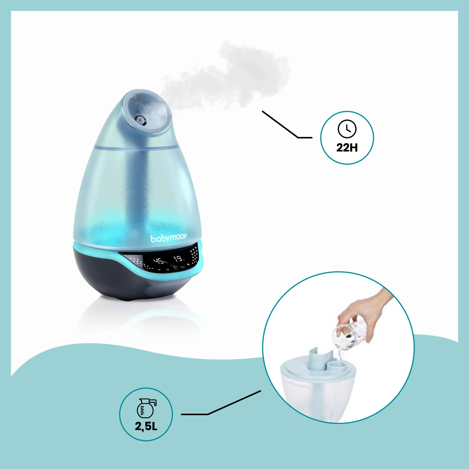 Hygro(+) Humidicateur à Vapeur Froide + Mouche Bébé Blanc De Babymoov 4 Hygro(+) Humidicateur à Vapeur Froide + Mouche Bébé Blanc De Babymoov – Image 4