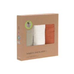 LÄSSIG Lange Mousseline 3 Pièces Rouille/Olive/Blanc 85 X 85 Cm De Lässig -CYBEX || Beaba || Stokke Soldes Boutique 01167705 3