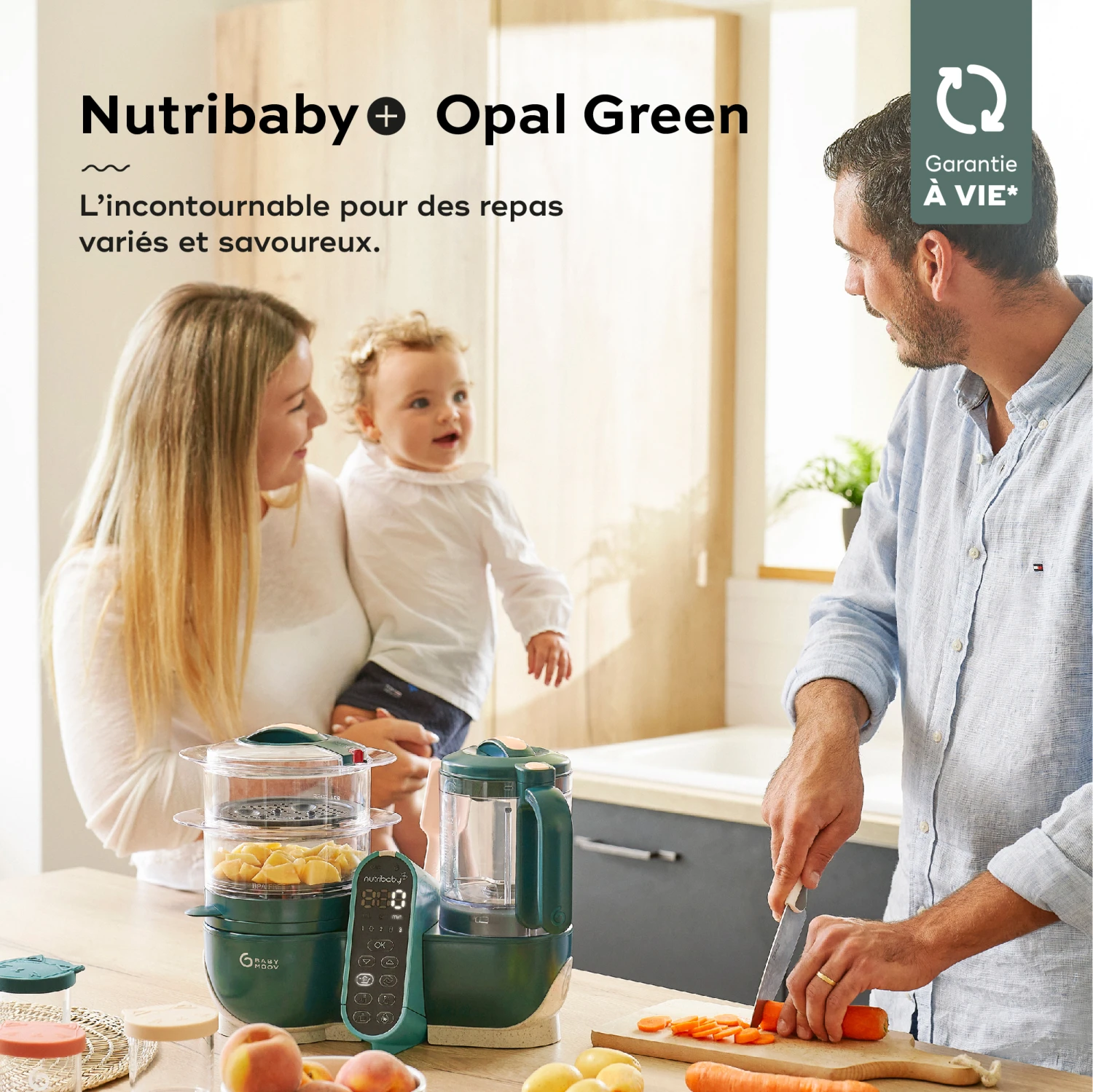 Nutribaby(+) Robot Multifonctions Bébé 6 En 1 Opal Green De Babymoov 2 Nutribaby(+) Robot Multifonctions Bébé 6 En 1 Opal Green De Babymoov – Image 2
