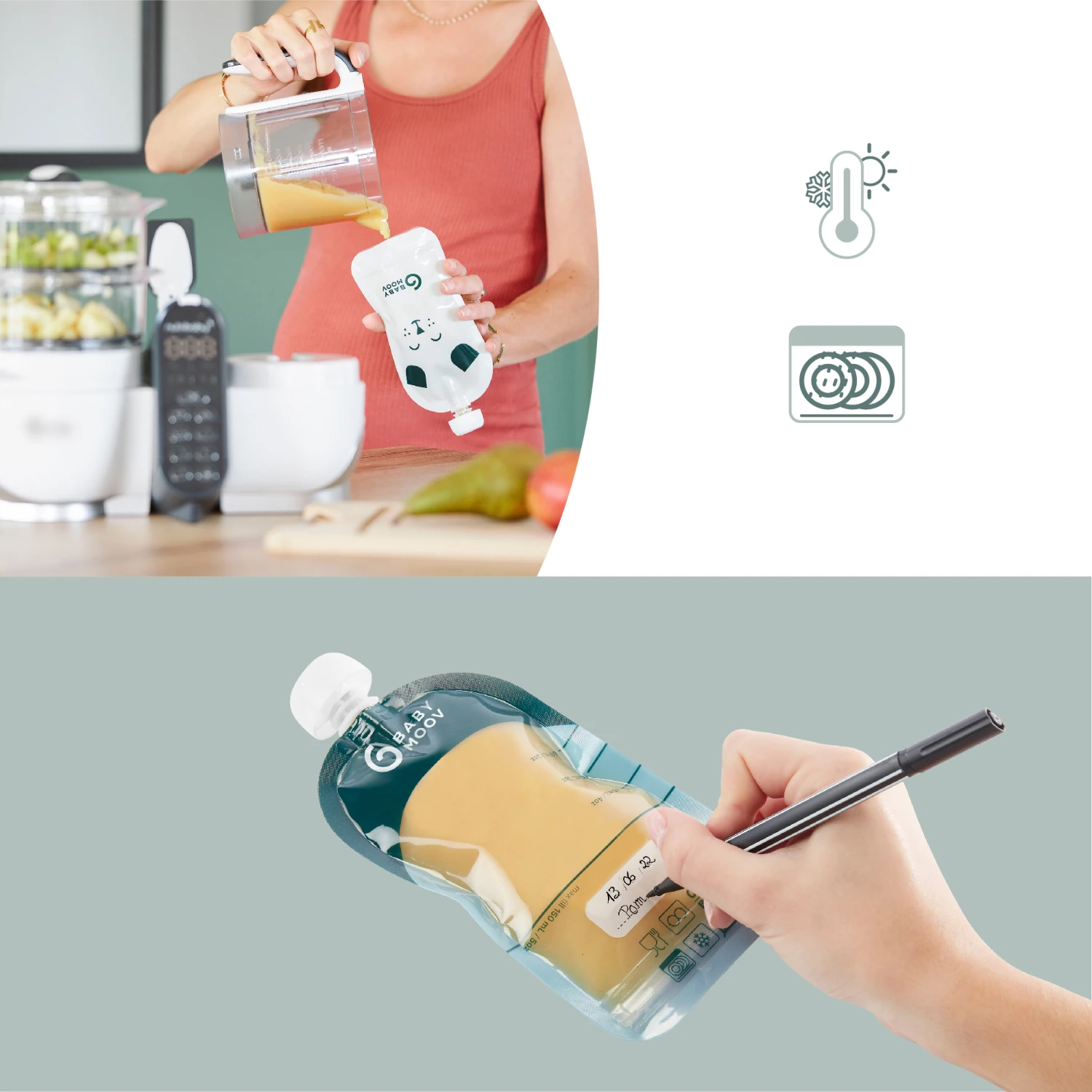 Lot De 20 Gourdes Réutilisables Isy Pouches 150 Ml De Babymoov 4 Lot De 20 Gourdes Réutilisables Isy Pouches 150 Ml De Babymoov – Image 4