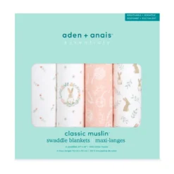 Lot De 4 Maxi-Langes Mousseline Blushing Bunnies De Aden + Anais Essentials -CYBEX || Beaba || Stokke Soldes Boutique 01172653 6
