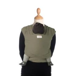Écharpe De Portage Extensible Tricot-Slen Bambou Bio Khaki De Babylonia