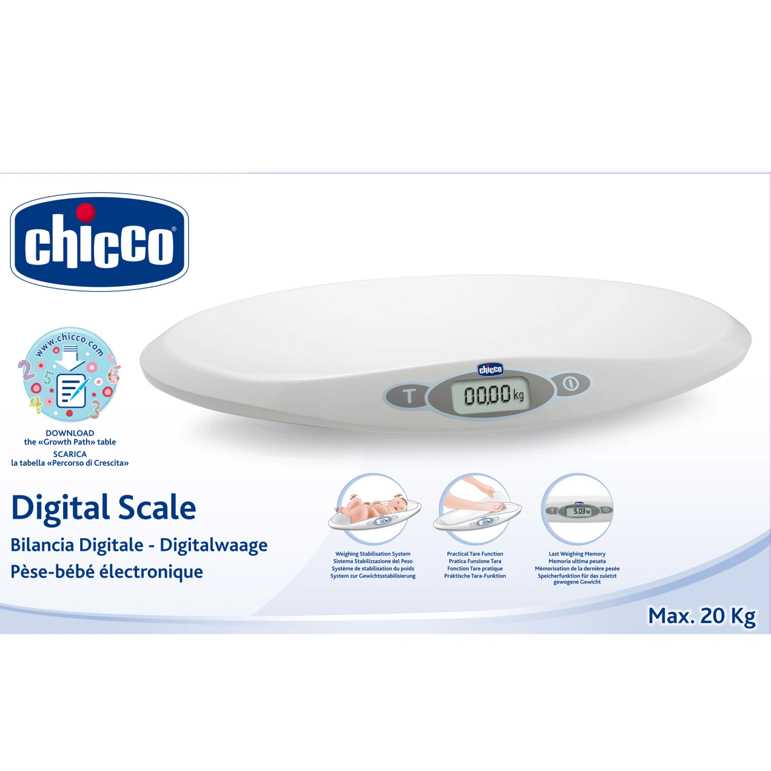 Pèse Bébé électronique Blanc De Chicco 3 Pèse Bébé électronique Blanc De Chicco – Image 3