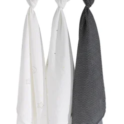 Babyfan Lot De 3 Langes Bio 70x70 Bleu / Blanc De Sauthon Baby's Sweet Home -CYBEX || Beaba || Stokke Soldes Boutique 77775833 2