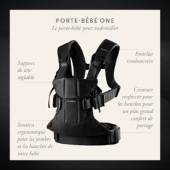 Porte-bébé One Bleu Denim / Nuit Cotton Mix De BabyBjörn -CYBEX || Beaba || Stokke Soldes Boutique 79445434 1